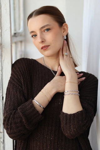 white gold rolo chain necklace the bond society