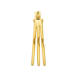 Solid 14k Gold Triple Tube Hoop Earrings The Bond Society