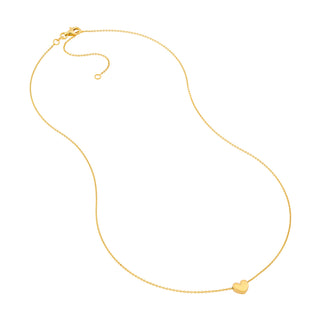 Solid 14k Yellow Gold Puff Heart Necklace The Bond Society