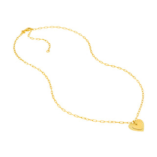 Solid 14k Yellow Gold Radiant Heart Pendant Necklace The Bond Society