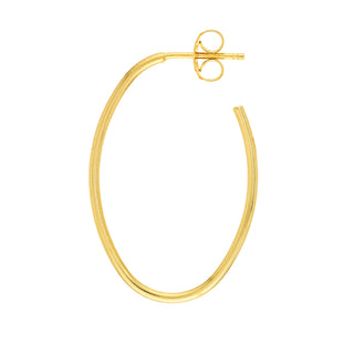 14k Solid Gold Oval Hoop Earrings The Bond Society