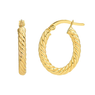 Twisted Oval Hoop Earrings