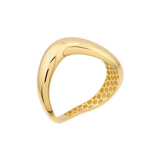 Yellow Gold Puff Wave Ring The Bond Society