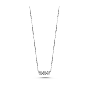 Dainty bezel diamond necklace in solid 14k gold