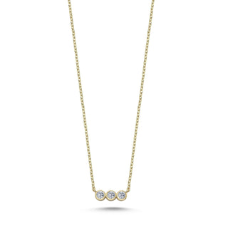 Dainty diamond bezel necklace in solid 14k gold