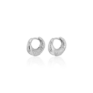 White Gold Huggie earrings. 