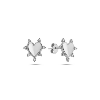 Romantic Diamond Heart Earrings