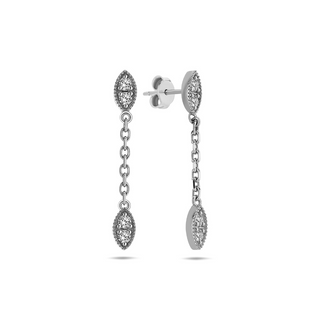 Marquise Diamond Drop Chain Earrings