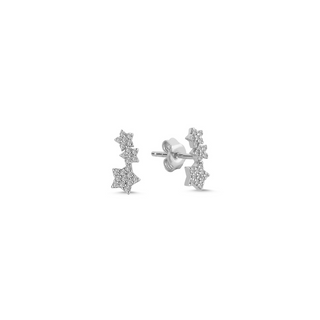Star Pavé Diamond Ear Climber Studs