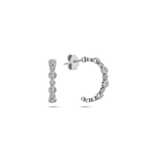 Timeless Bezel Diamond Hoop Earrings