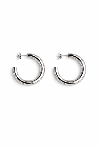 XL Hoop earrings in 18k gold plated white – Baby Bond by The Bond Society