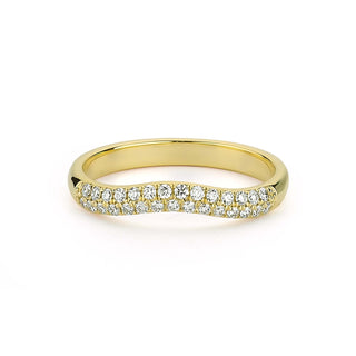 Waved Pavé Diamond Ring