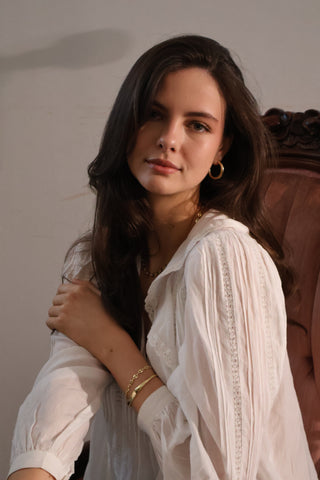 Yellow Gold bean chain bracelet The Bond Society