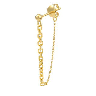 Solid 14k Gold Cable Chain Stud Earrings The Bond Society