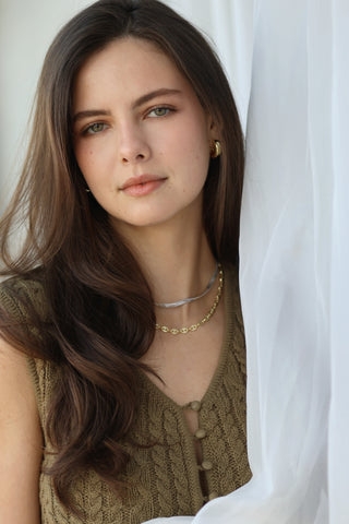 yellow gold chunky hoop earrings the bond society