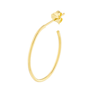 14k Solid Gold Oval Hoop Earrings The Bond Society