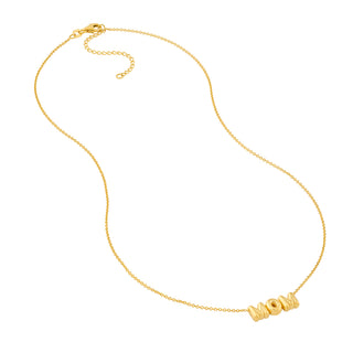 Solid 14k Yellow Gold Puff Mom Necklace The Bond Society