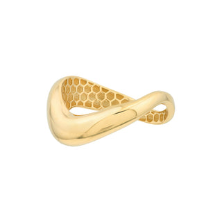 Yellow Gold Puff Wave Ring The Bond Society