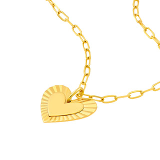Solid 14k Yellow Gold Radiant Heart Pendant Necklace The Bond Society