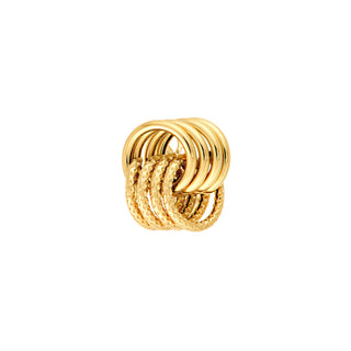 14k Solid Yellow Gold Textured Love Knot Stud Earrings The Bond Society