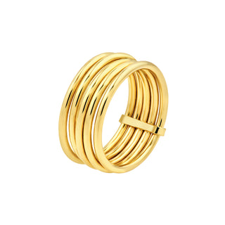 Solid 14k Gold Layered Tube Ring The Bond Society