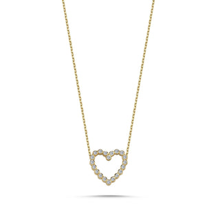 Bezel Diamond Heart Necklace