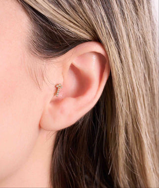 diamond key stud earring
