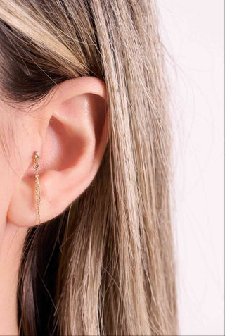 gold chain earring. tragus earring