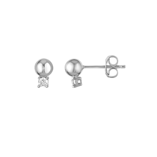 Gold Bead Diamond Stud Earrings